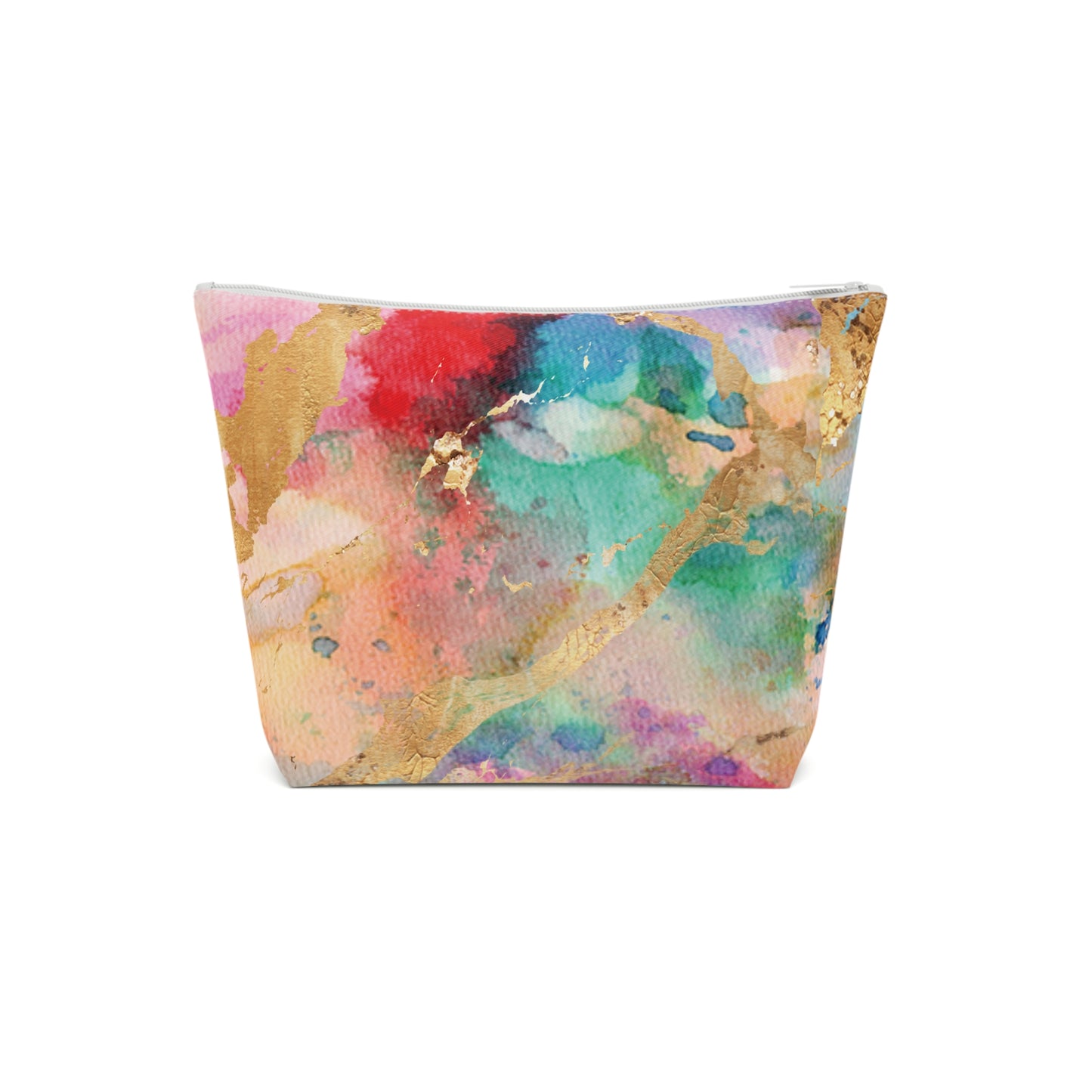 Watercolor & Gold Makeup Bag