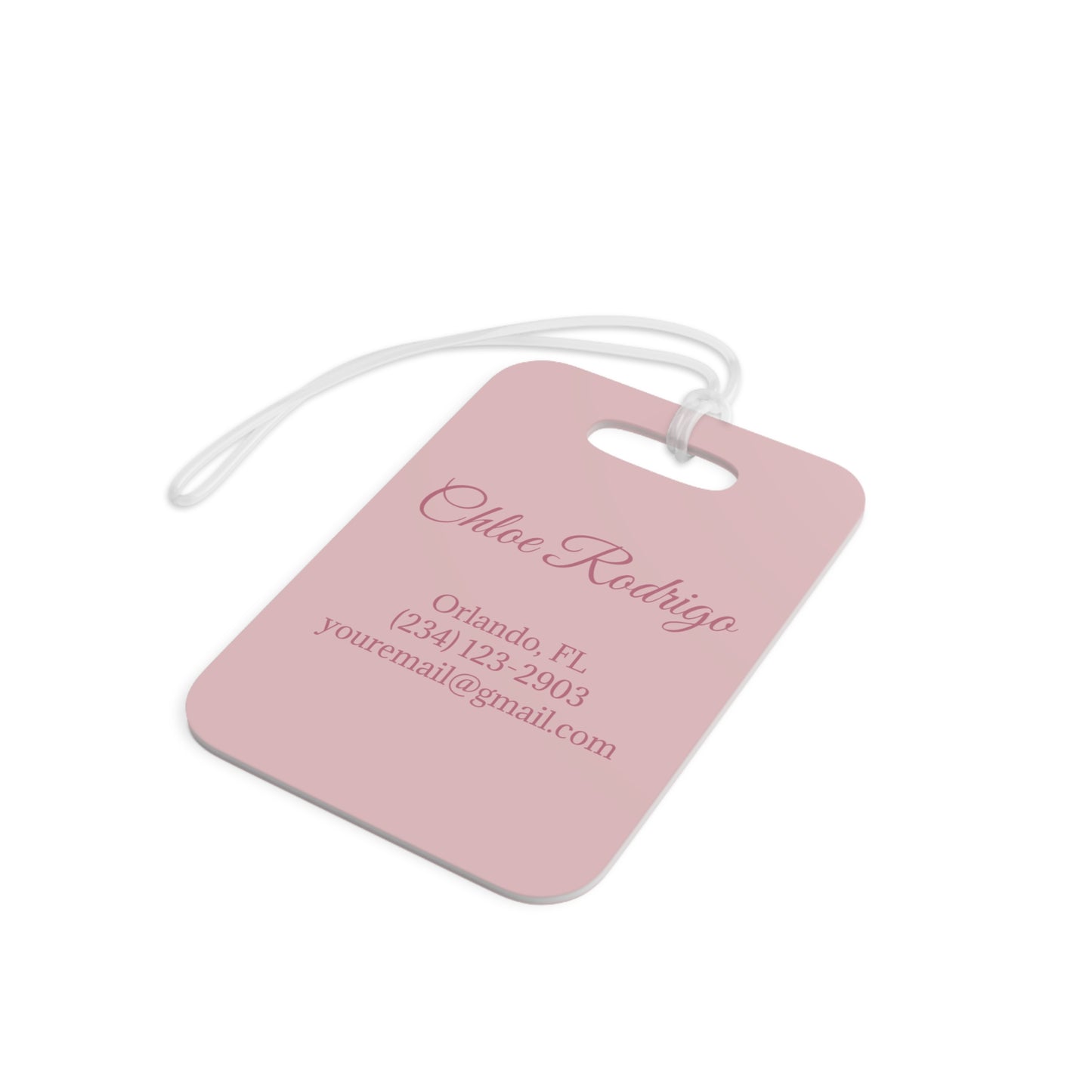 Luggage Tags - Large Pink Chic Travel Tag Customizable