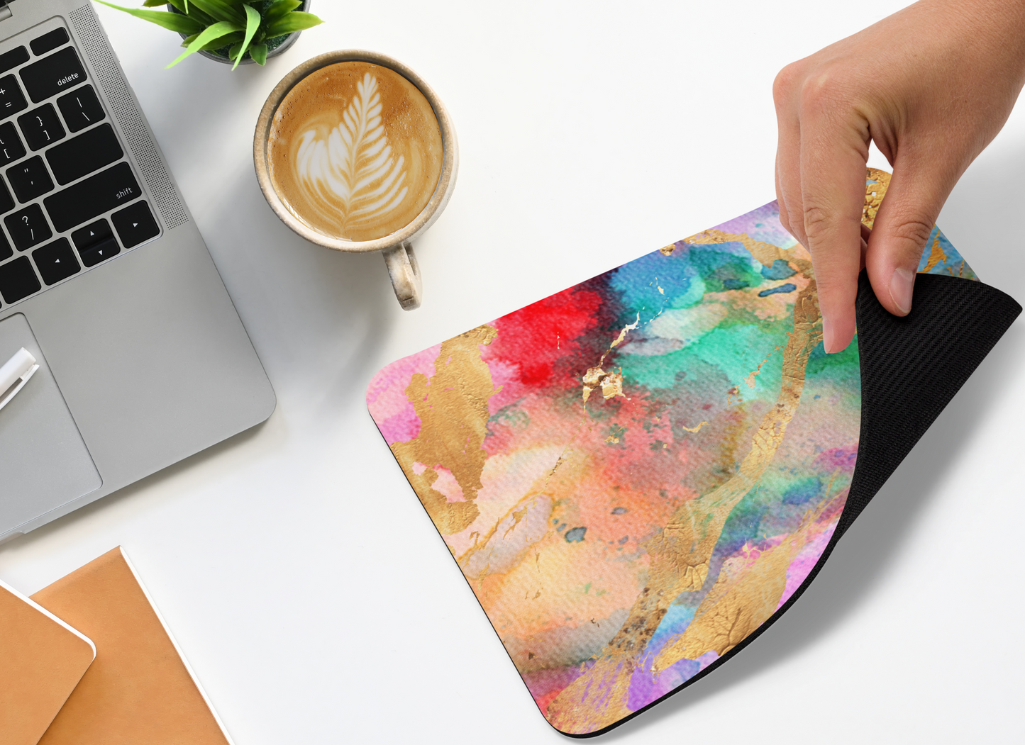 Watercolor & Gold Foil Mouse pad