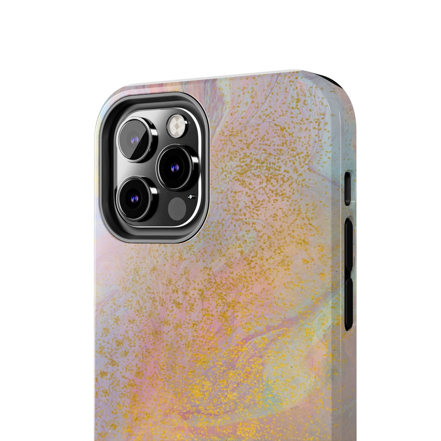 Phone Case - Pastel Rainbow & Gold Watercolor Design