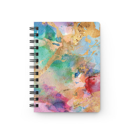 Watercolor & Gold Foil Spiral Bound Journal