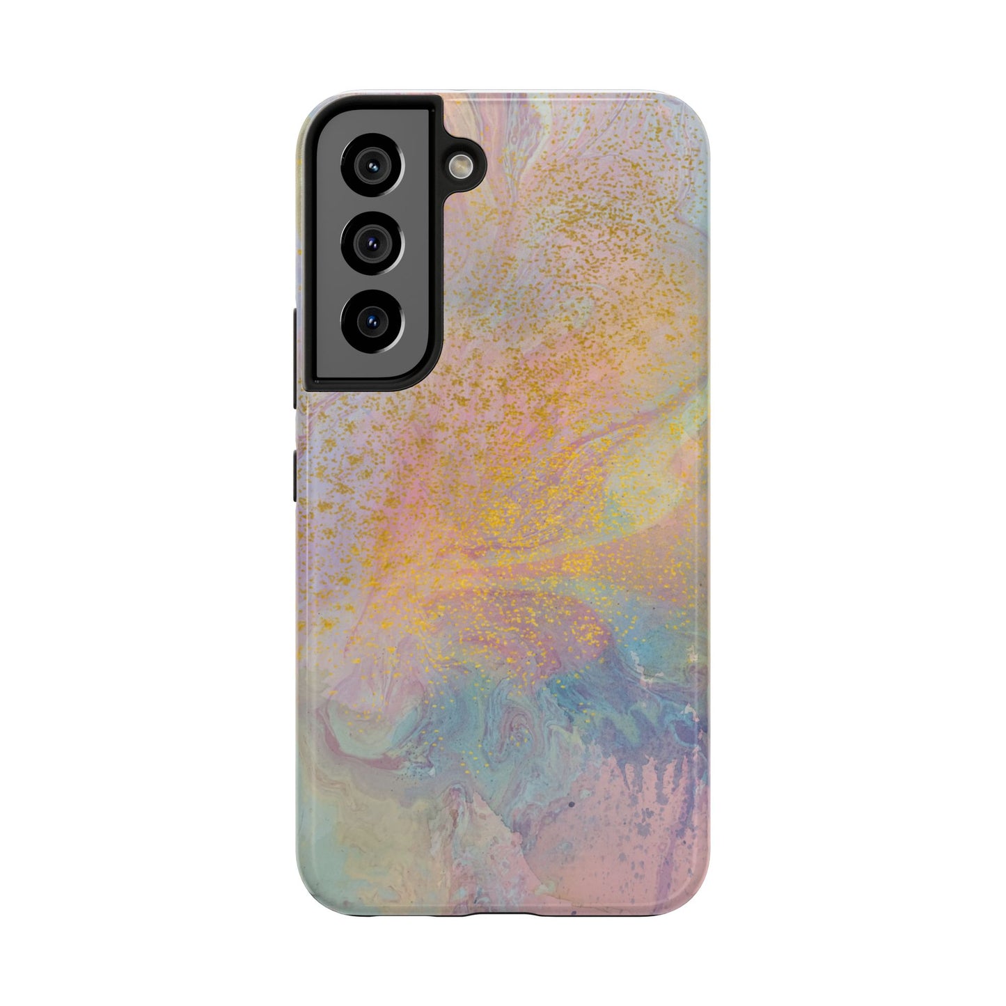 Phone Case - Pastel Rainbow & Gold Watercolor Design