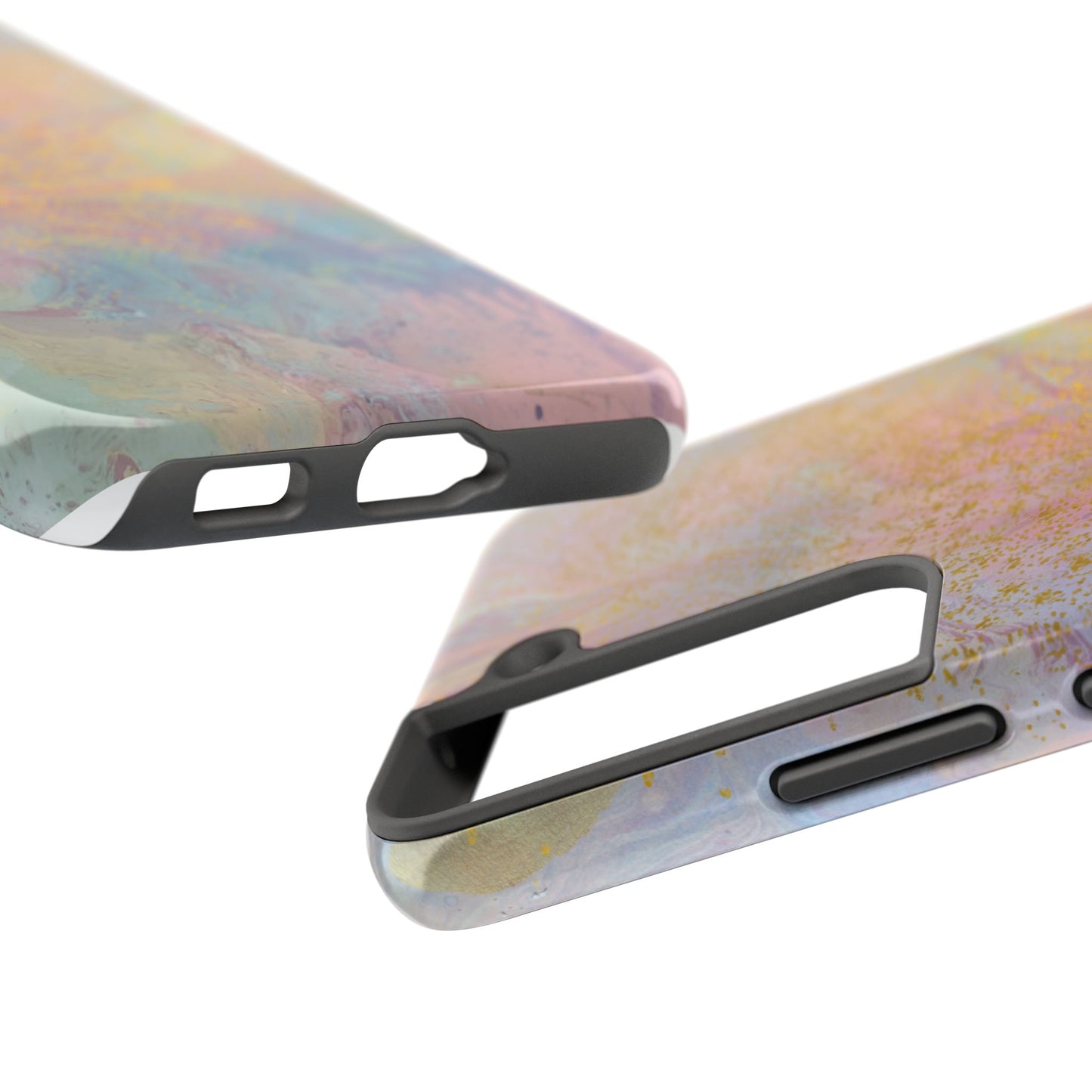 Phone Case - Pastel Rainbow & Gold Watercolor Design
