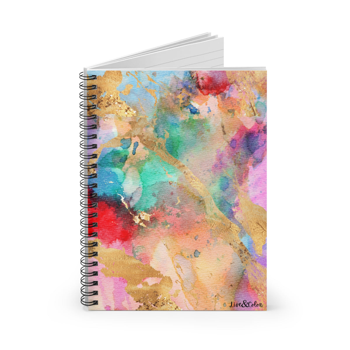 Watercolor & Gold Foil Spiral Bound Journal