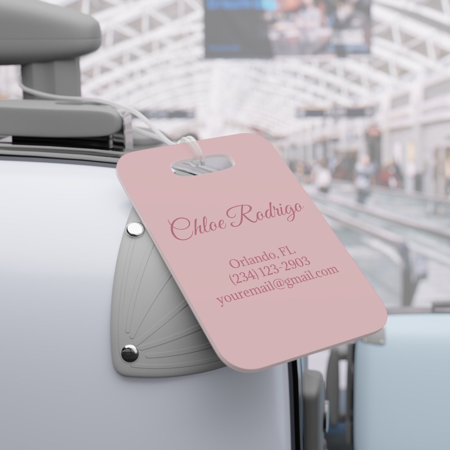 Luggage Tags - Large Pink Chic Travel Tag Customizable