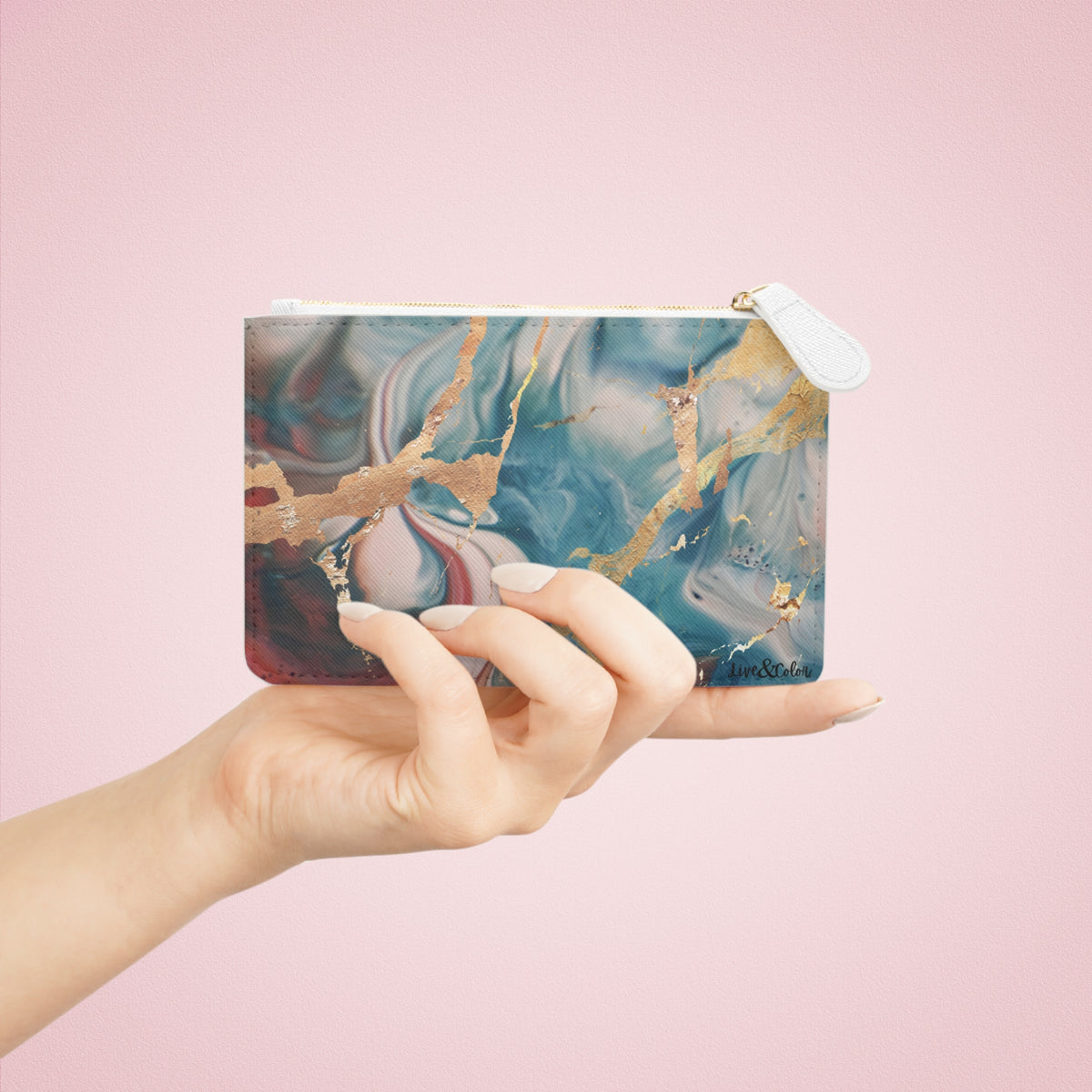 Mystic Gold Foil Watercolor Clutch (Mini)