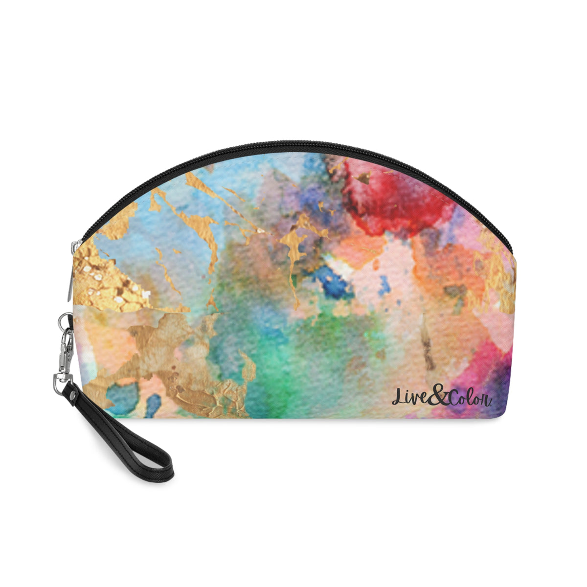 Watercolor & Gold Makeup Bag