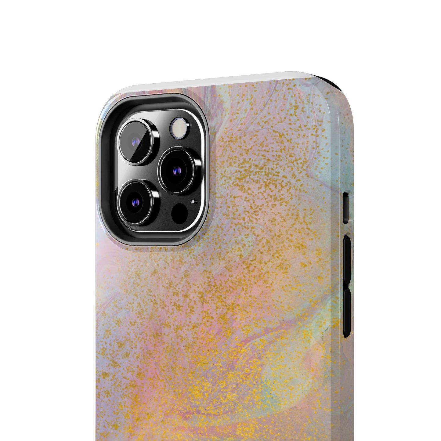 Phone Case - Pastel Rainbow & Gold Watercolor Design