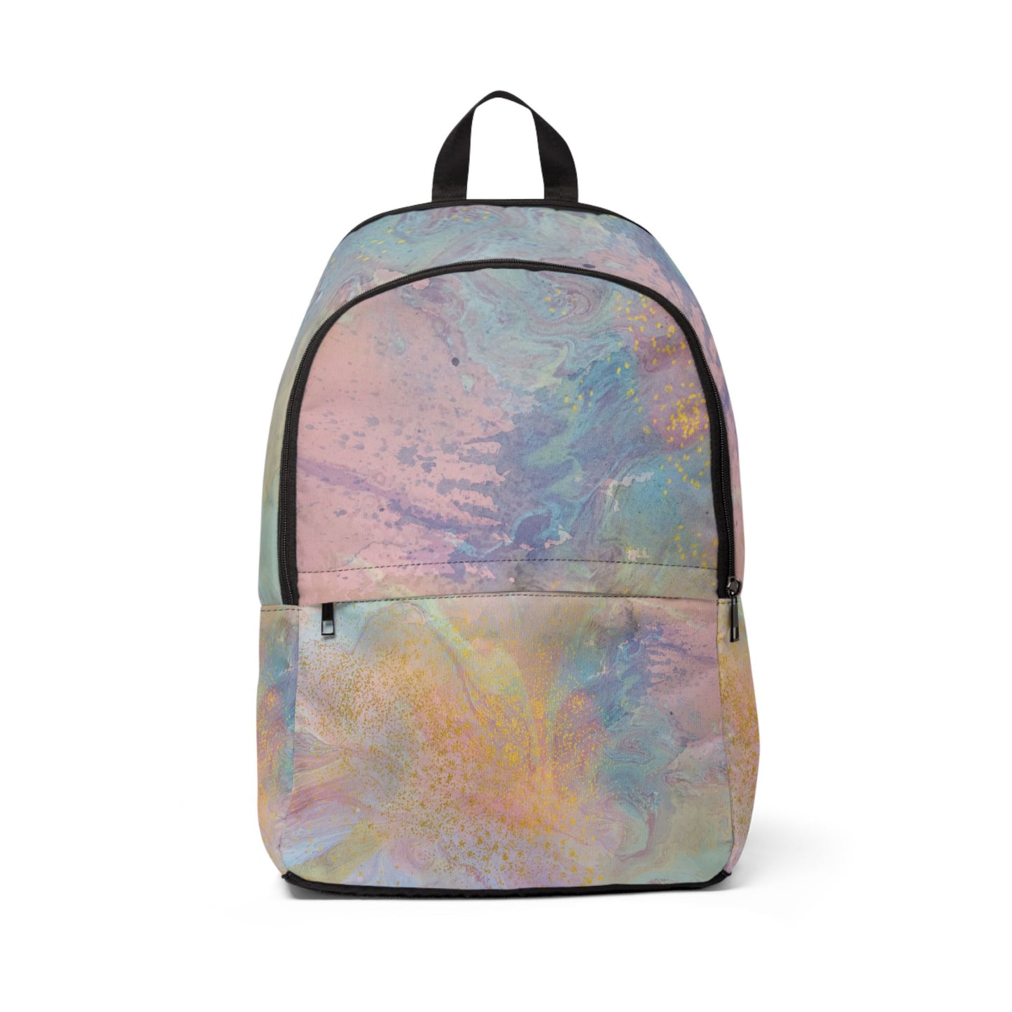 Pastel Rainbow & Gold Watercolor Backpack
