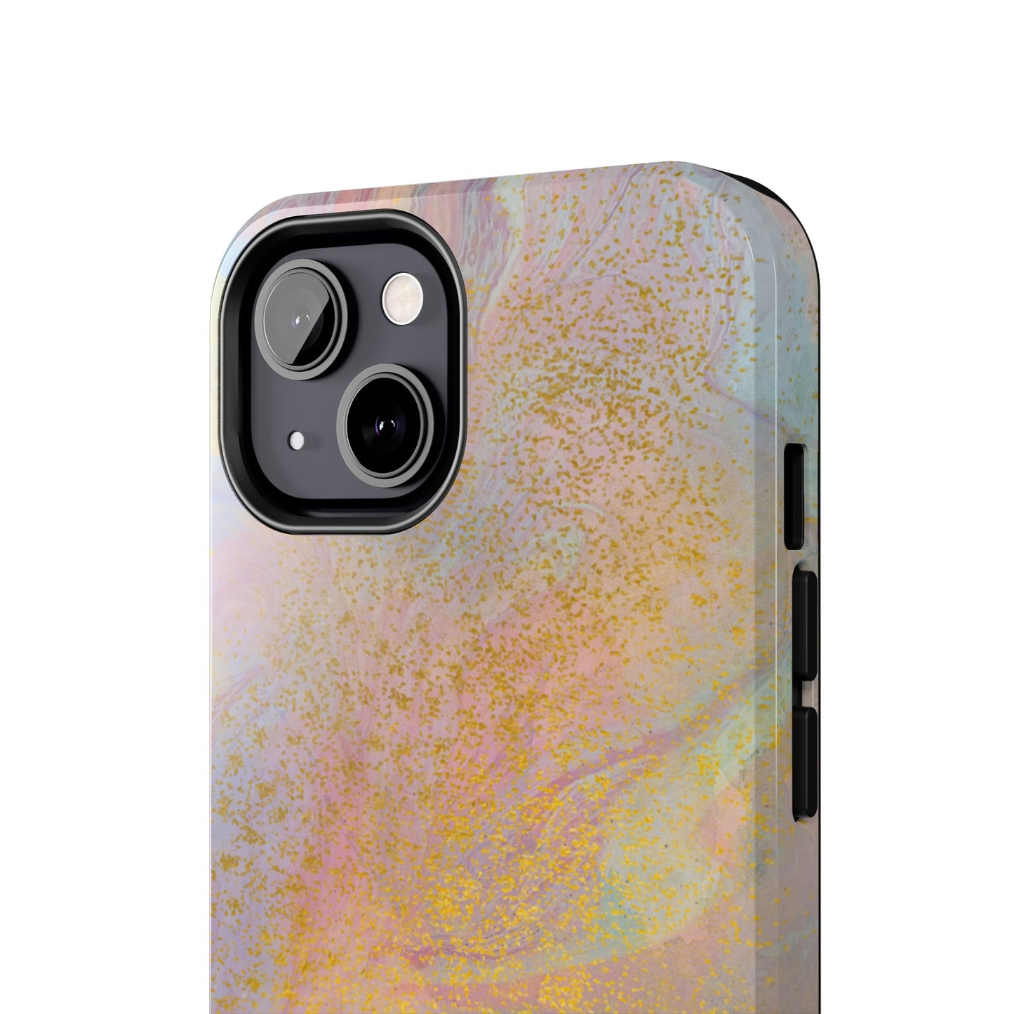 Phone Case - Pastel Rainbow & Gold Watercolor Design