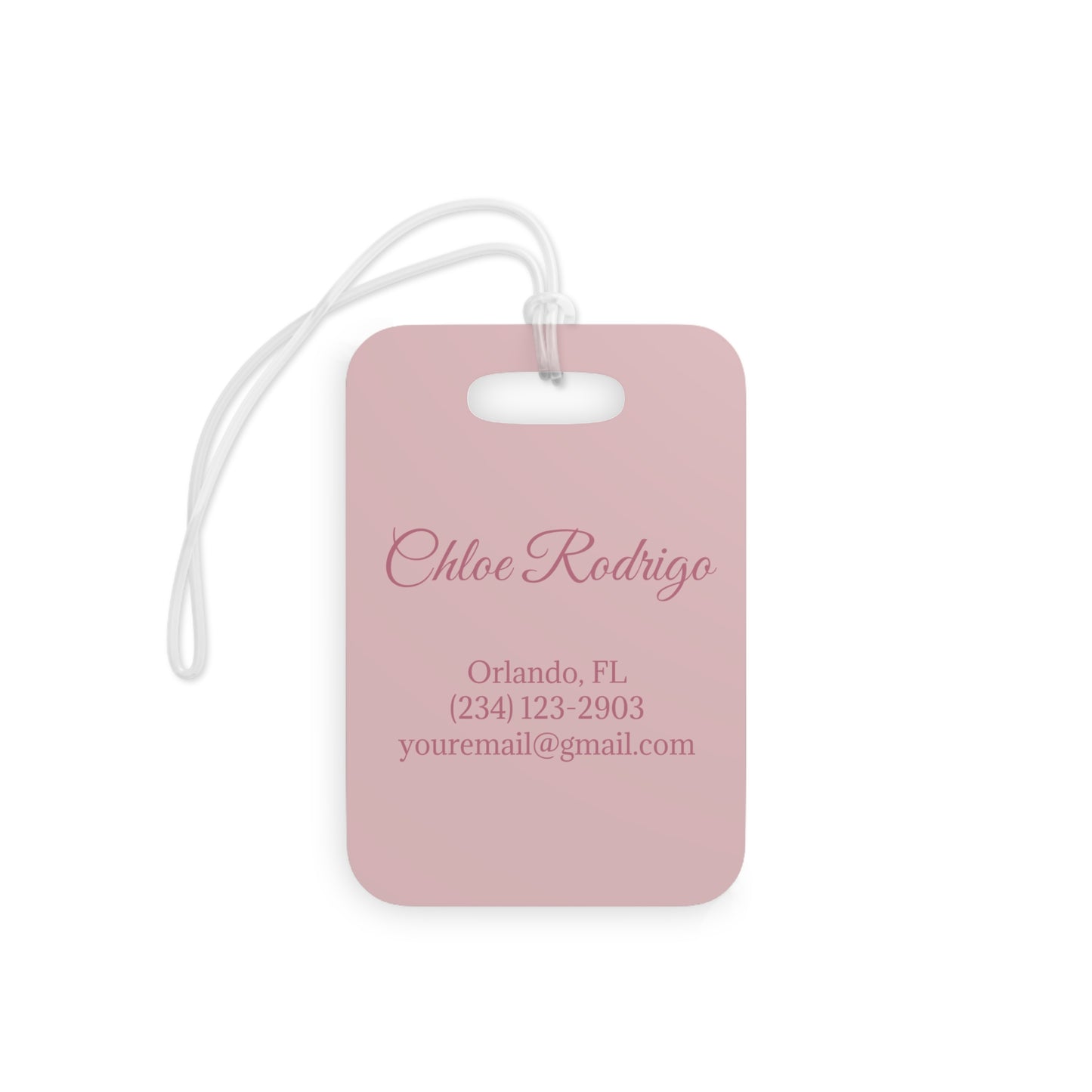 Luggage Tags - Large Pink Chic Travel Tag Customizable