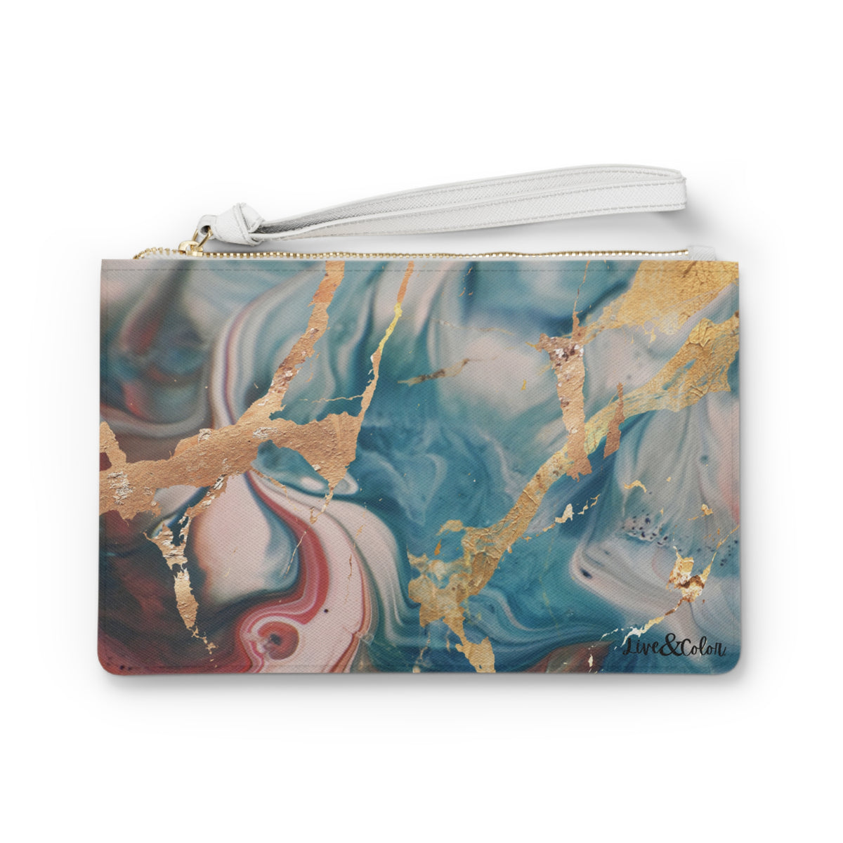 Mystic Gold Foil Watercolor Clutch (Original)