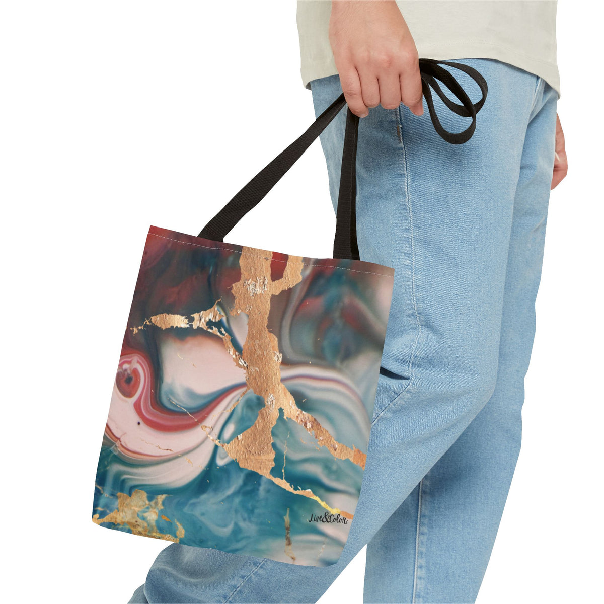 Mystic Gold Foil Watercolor Tote Bag