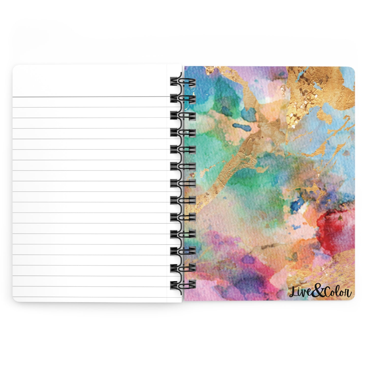 Watercolor & Gold Foil Spiral Bound Journal