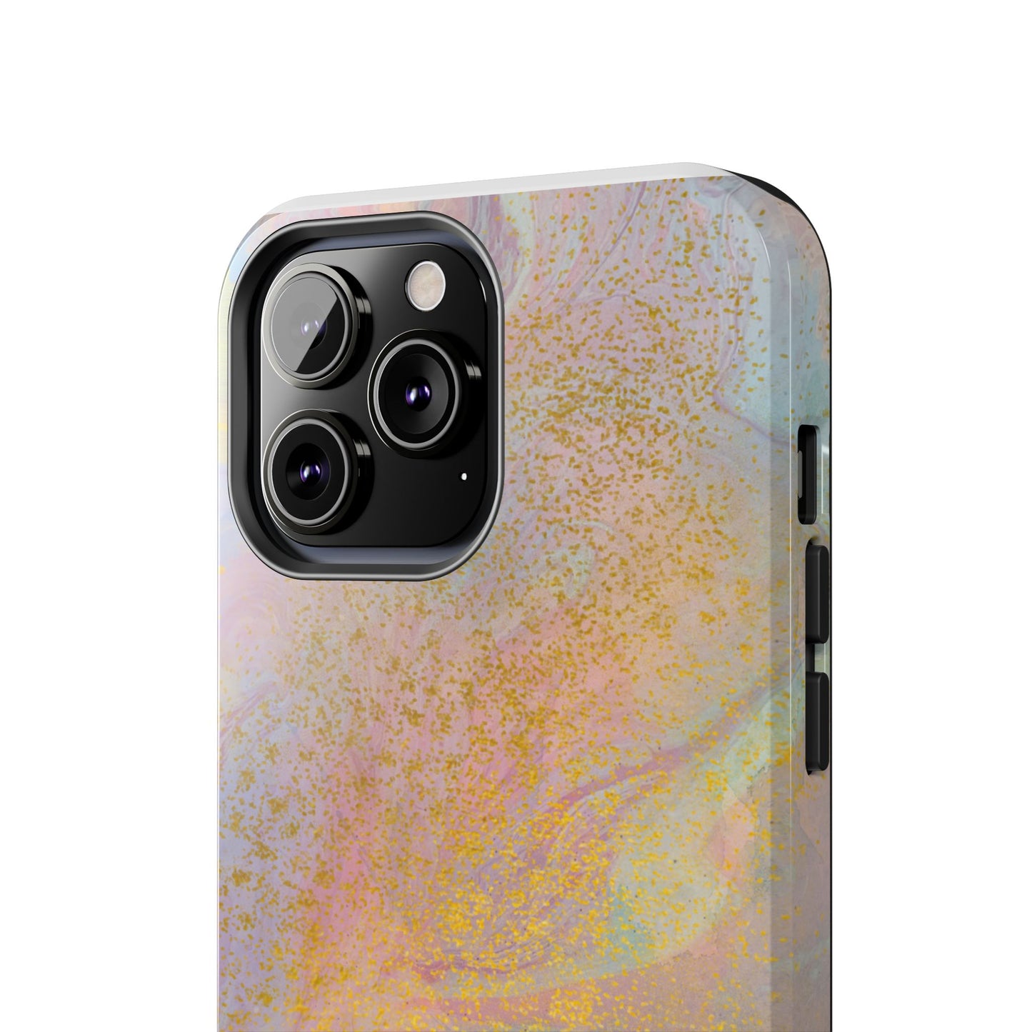 Phone Case - Pastel Rainbow & Gold Watercolor Design