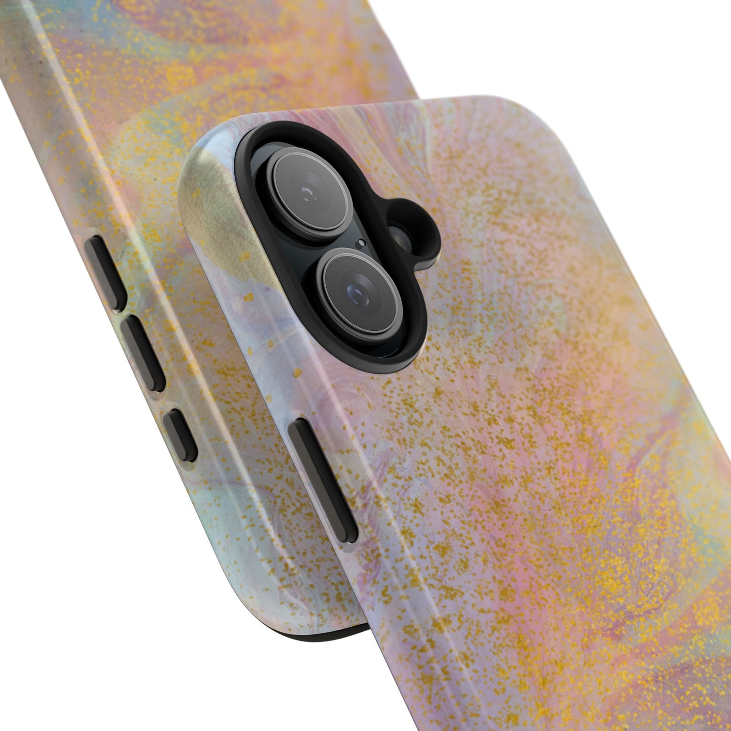 Phone Case - Pastel Rainbow & Gold Watercolor Design