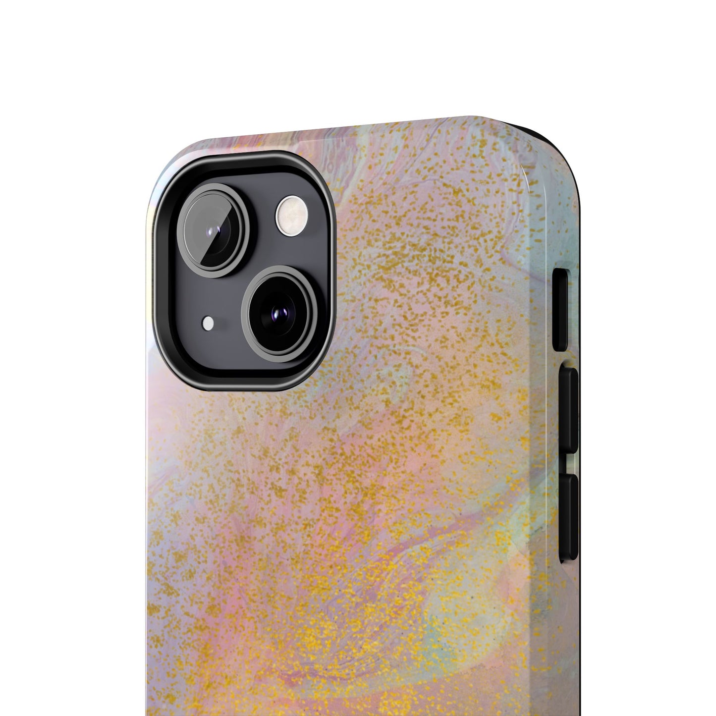 Phone Case - Pastel Rainbow & Gold Watercolor Design