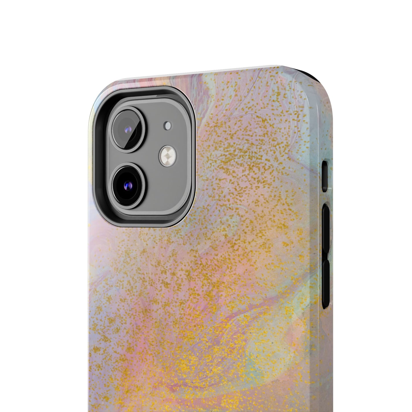Phone Case - Pastel Rainbow & Gold Watercolor Design