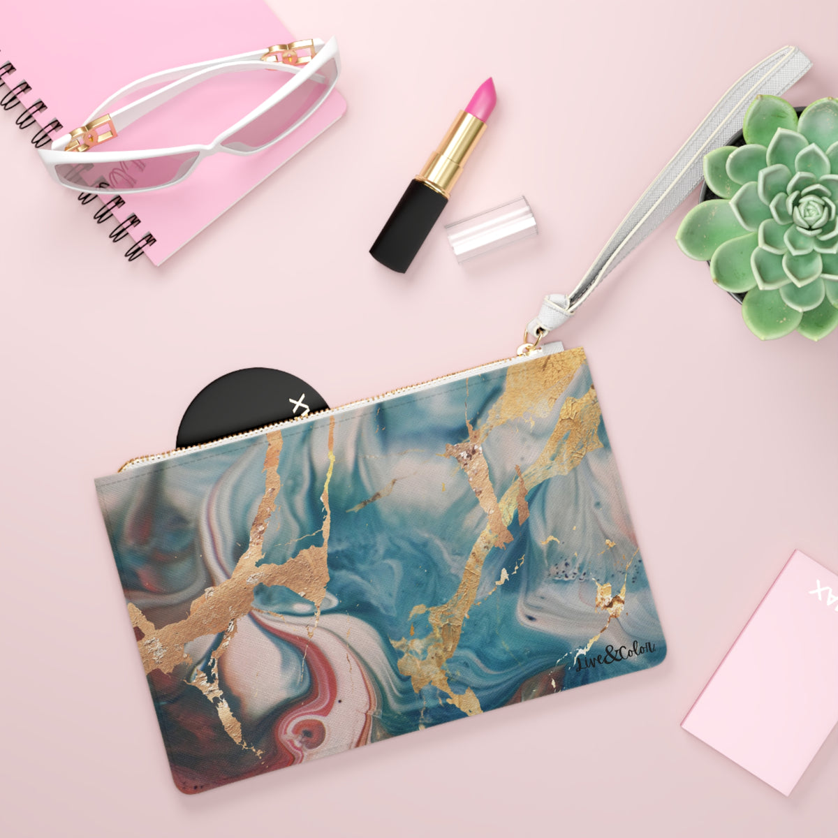 Mystic Gold Foil Watercolor Clutch (Original)