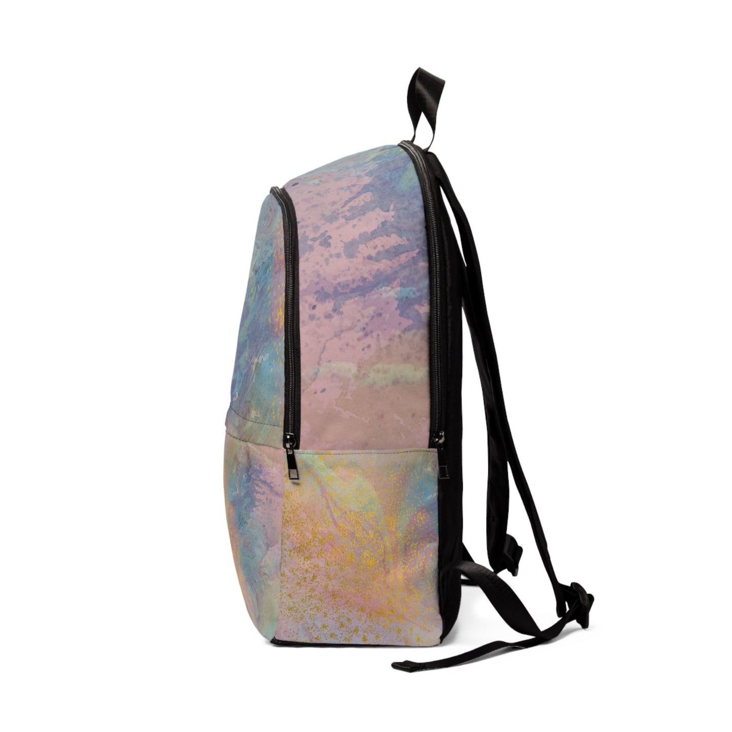 Pastel Rainbow & Gold Watercolor Backpack