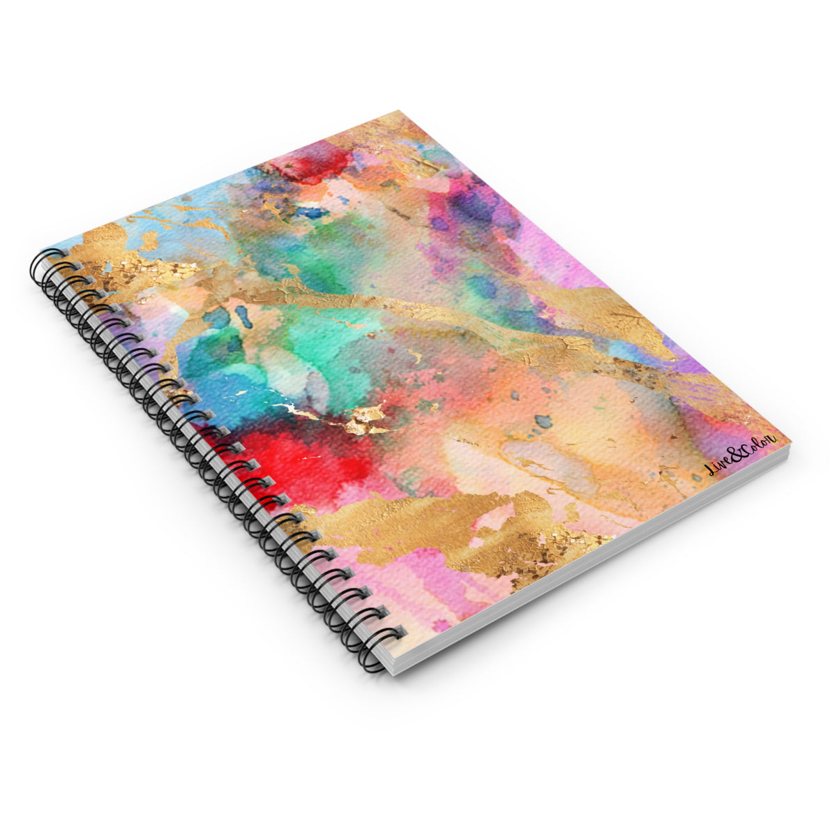 Watercolor & Gold Foil Spiral Bound Journal