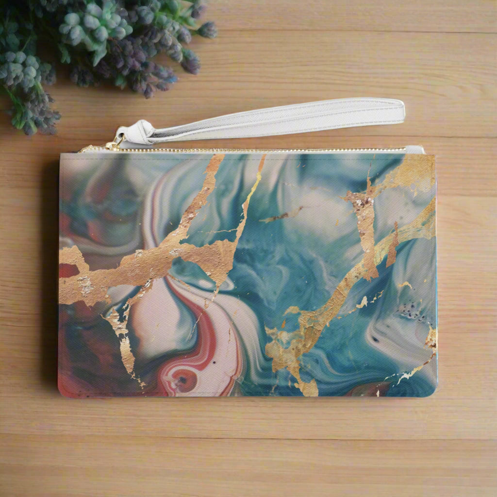Mystic Gold Foil Watercolor Clutch (Original)