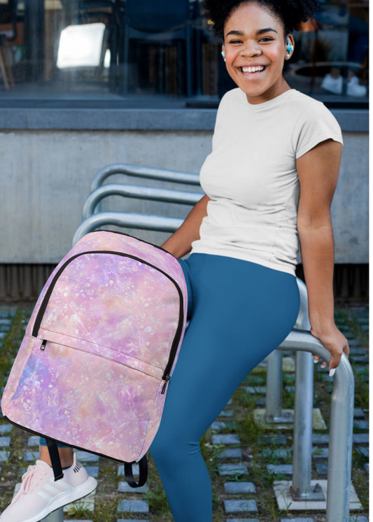 Violet Skies Pink and Purple Fabric Backpack