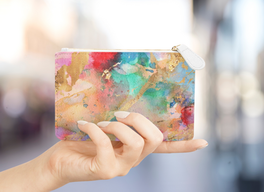 Watercolor & Gold Foil Clutch Bag (MINI)