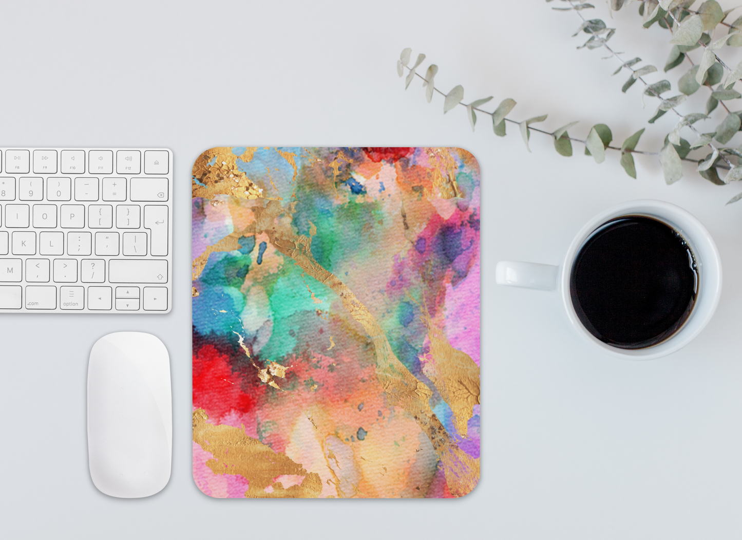 Watercolor & Gold Foil Mouse pad