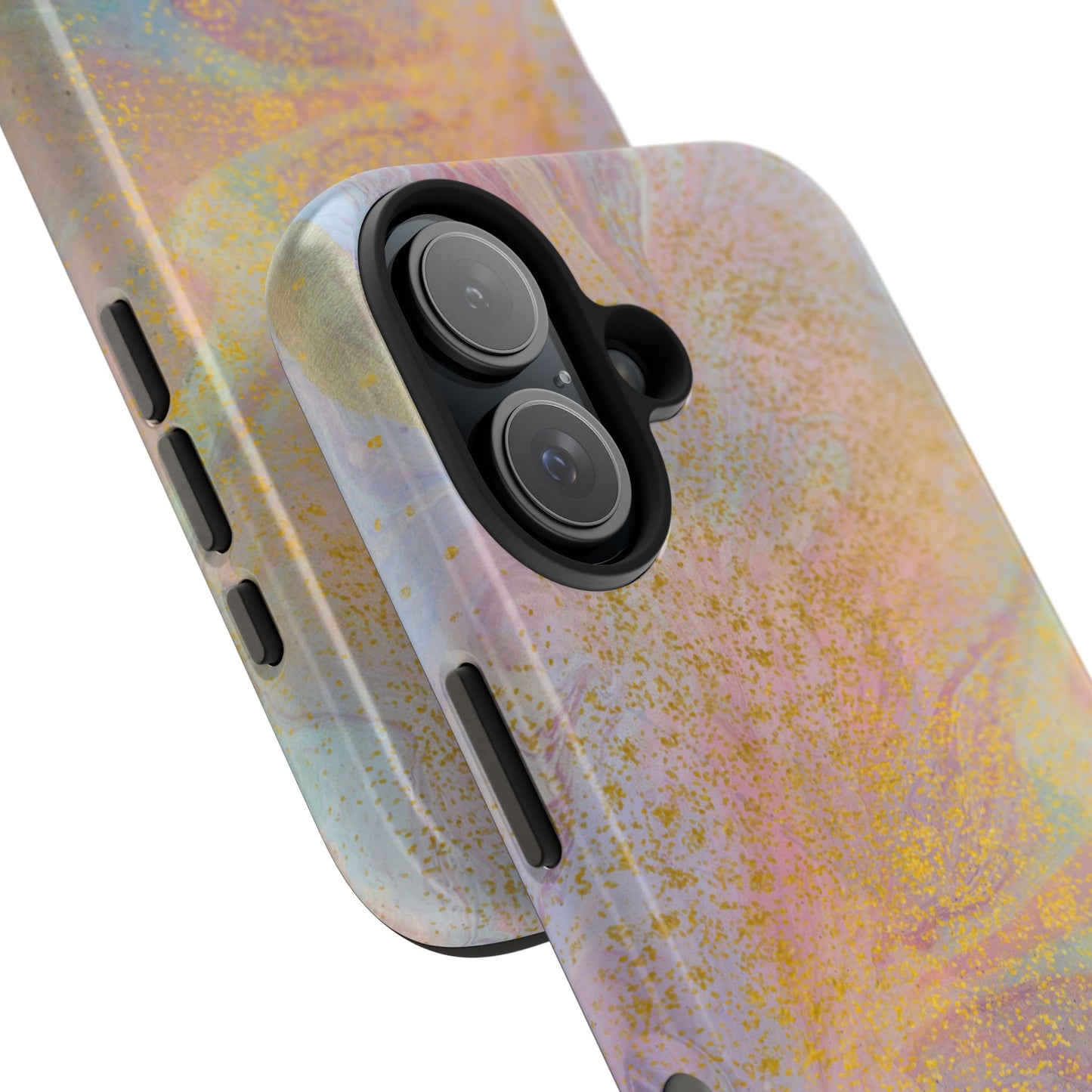 Phone Case - Pastel Rainbow & Gold Watercolor Design