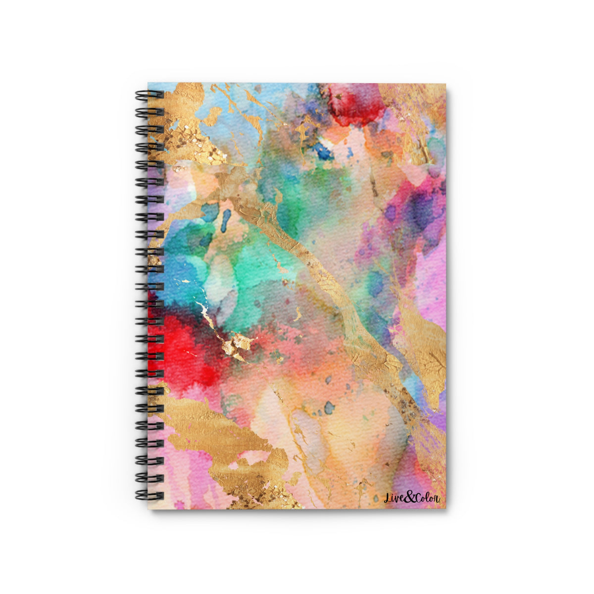 Watercolor & Gold Foil Spiral Bound Journal