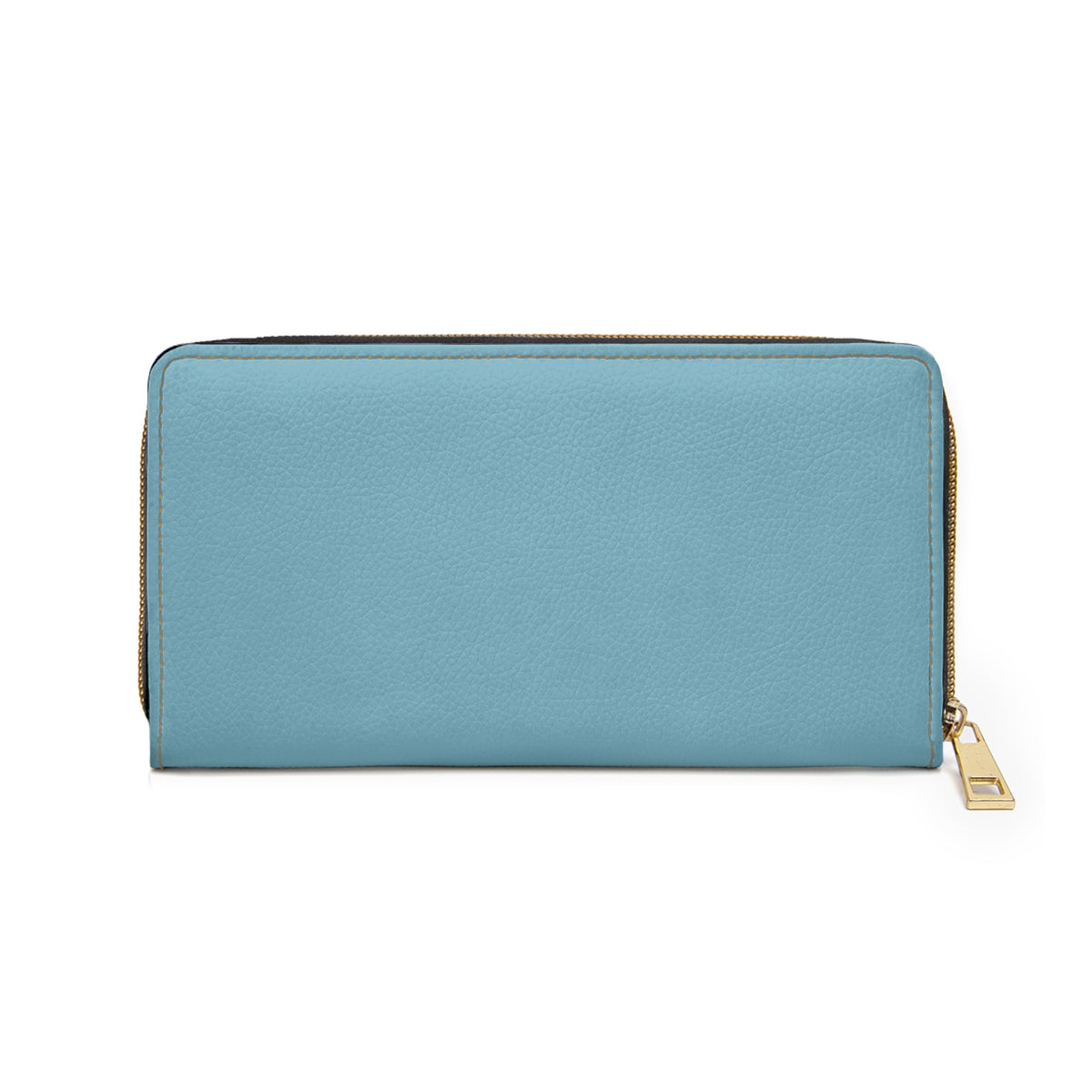 Sky Blue Minimalist Zip-Around Wallet