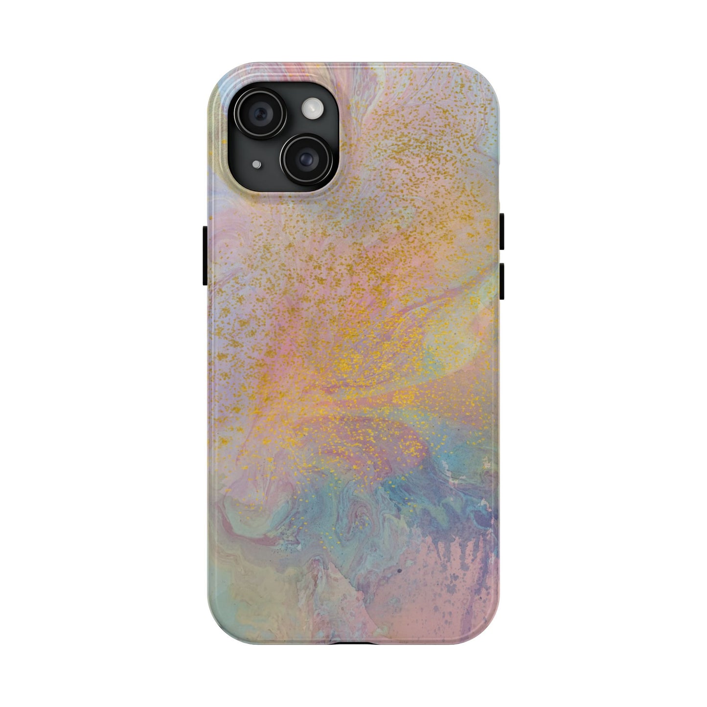 Phone Case - Pastel Rainbow & Gold Watercolor Design