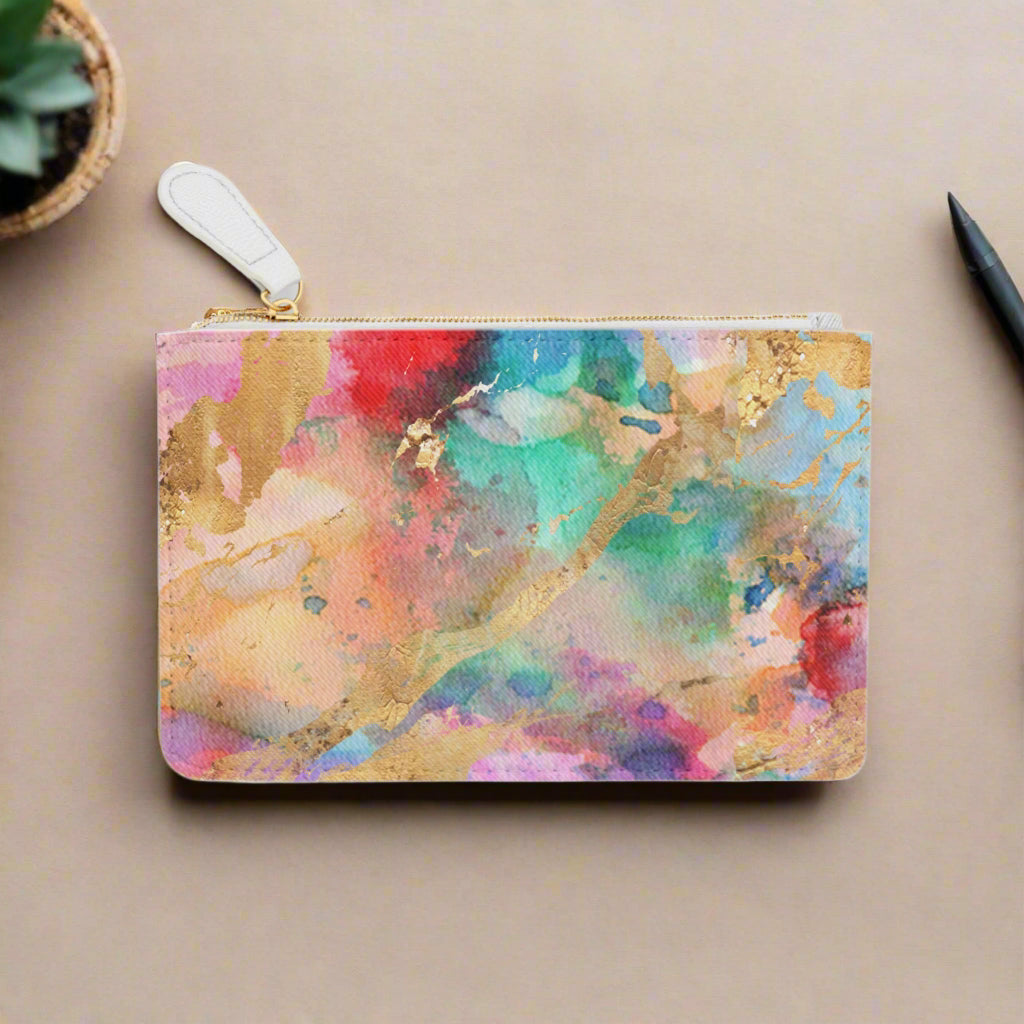 Watercolor & Gold Foil Clutch Bag (MINI)