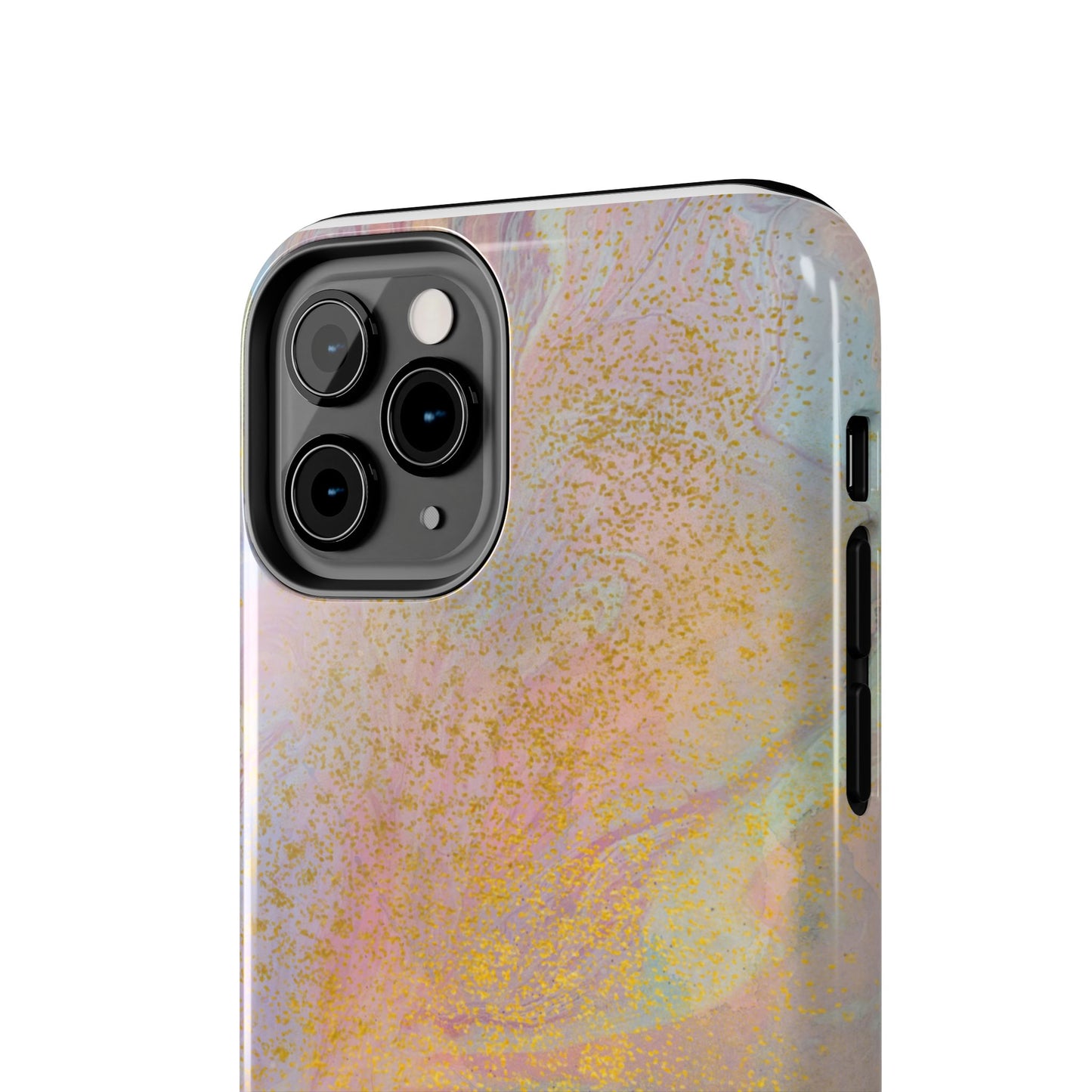 Phone Case - Pastel Rainbow & Gold Watercolor Design