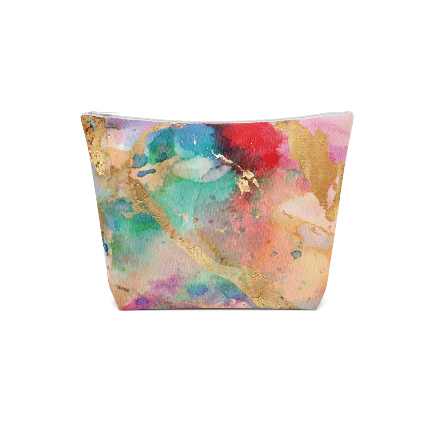 Watercolor & Gold Makeup Bag