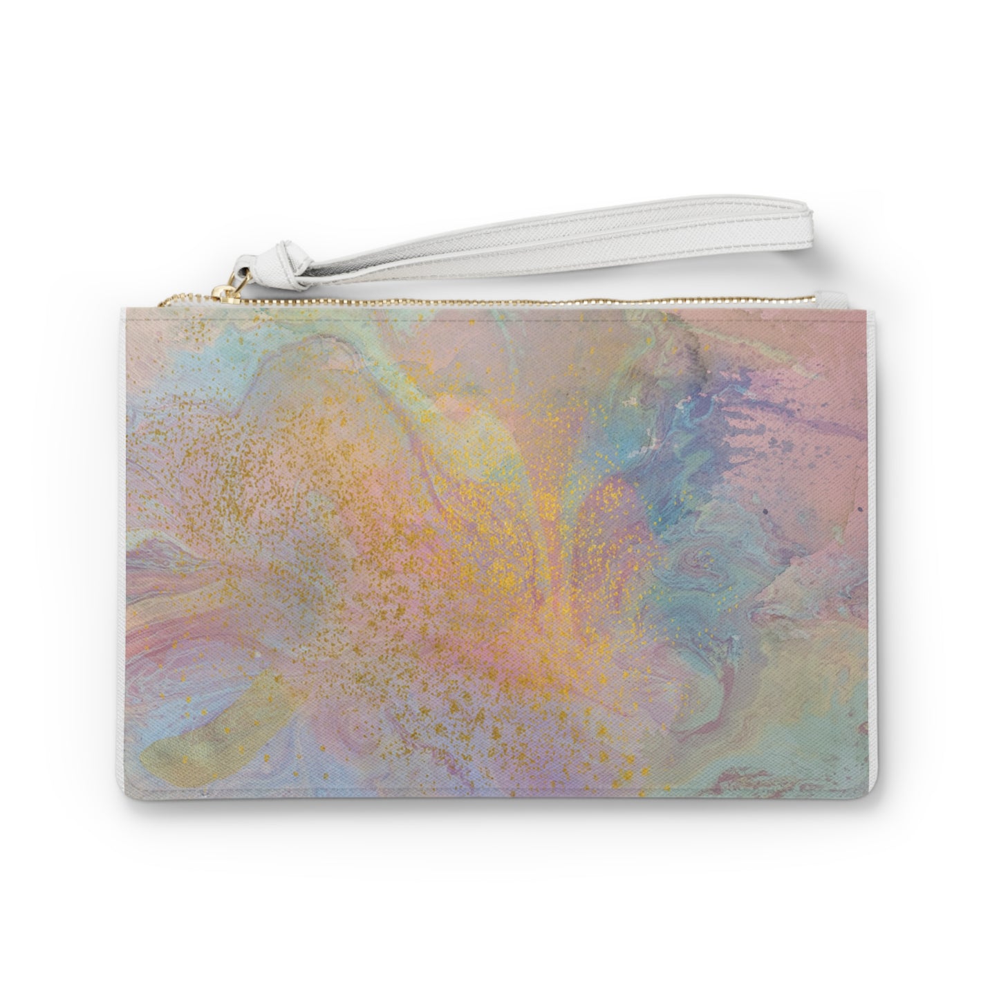 Rainbow Clutch Bag - Pastel & Gold Design