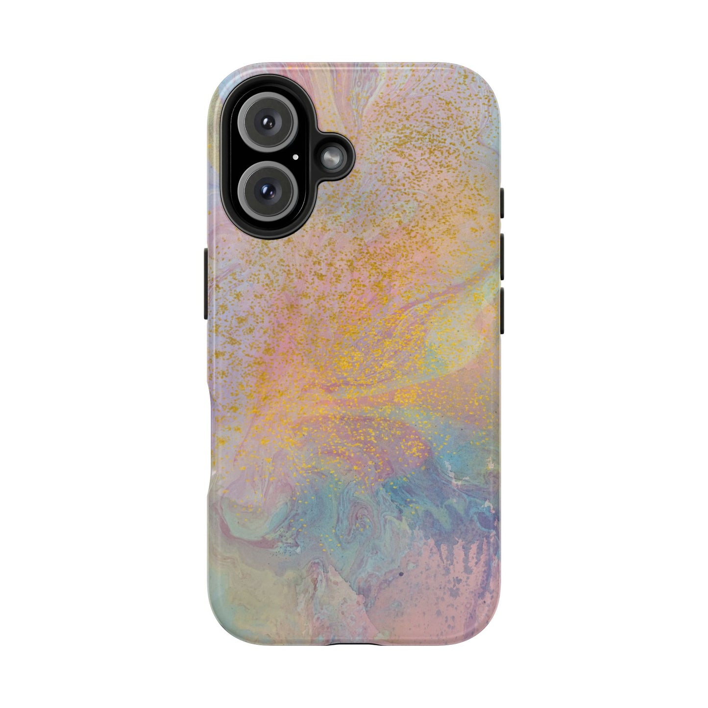 Phone Case - Pastel Rainbow & Gold Watercolor Design
