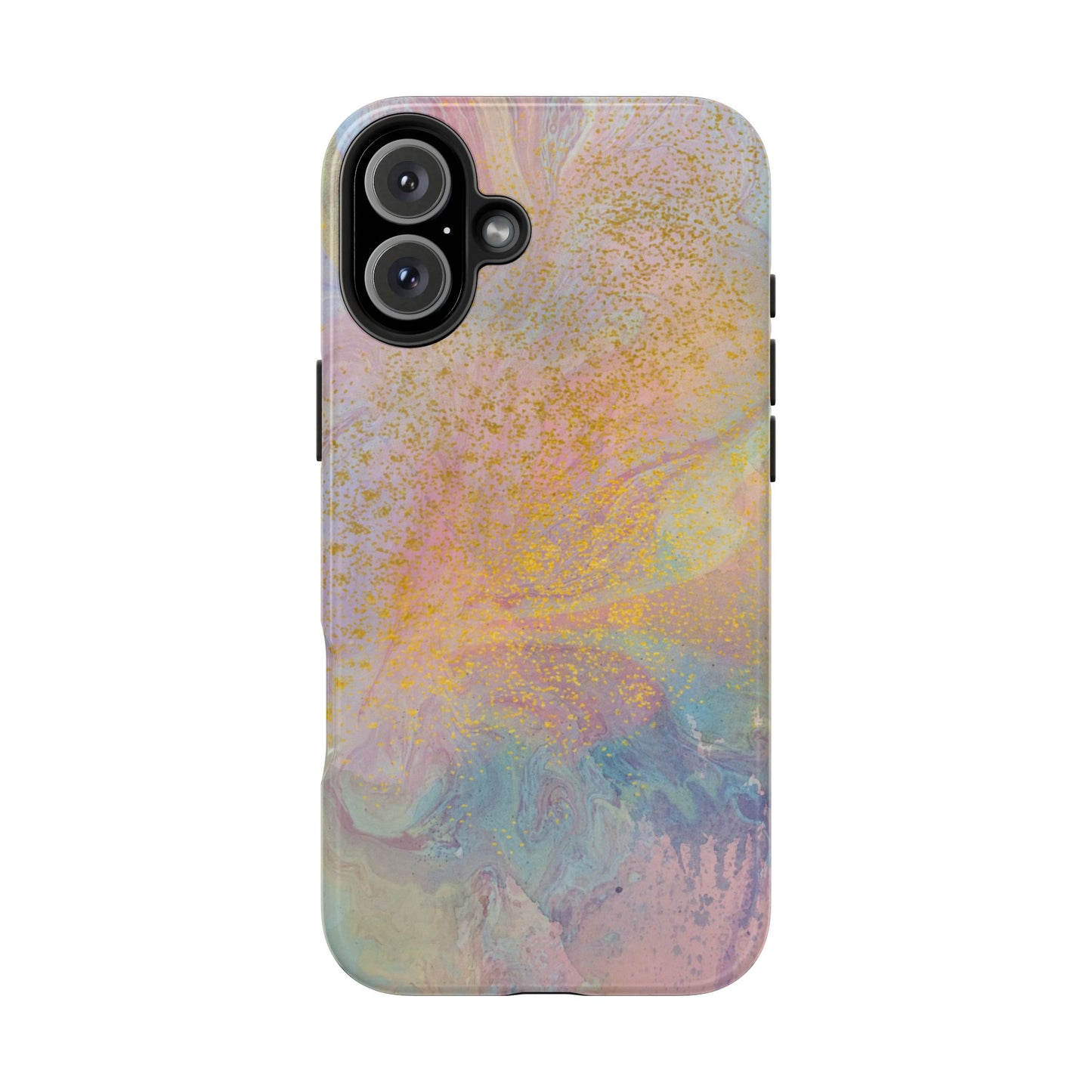 Phone Case - Pastel Rainbow & Gold Watercolor Design