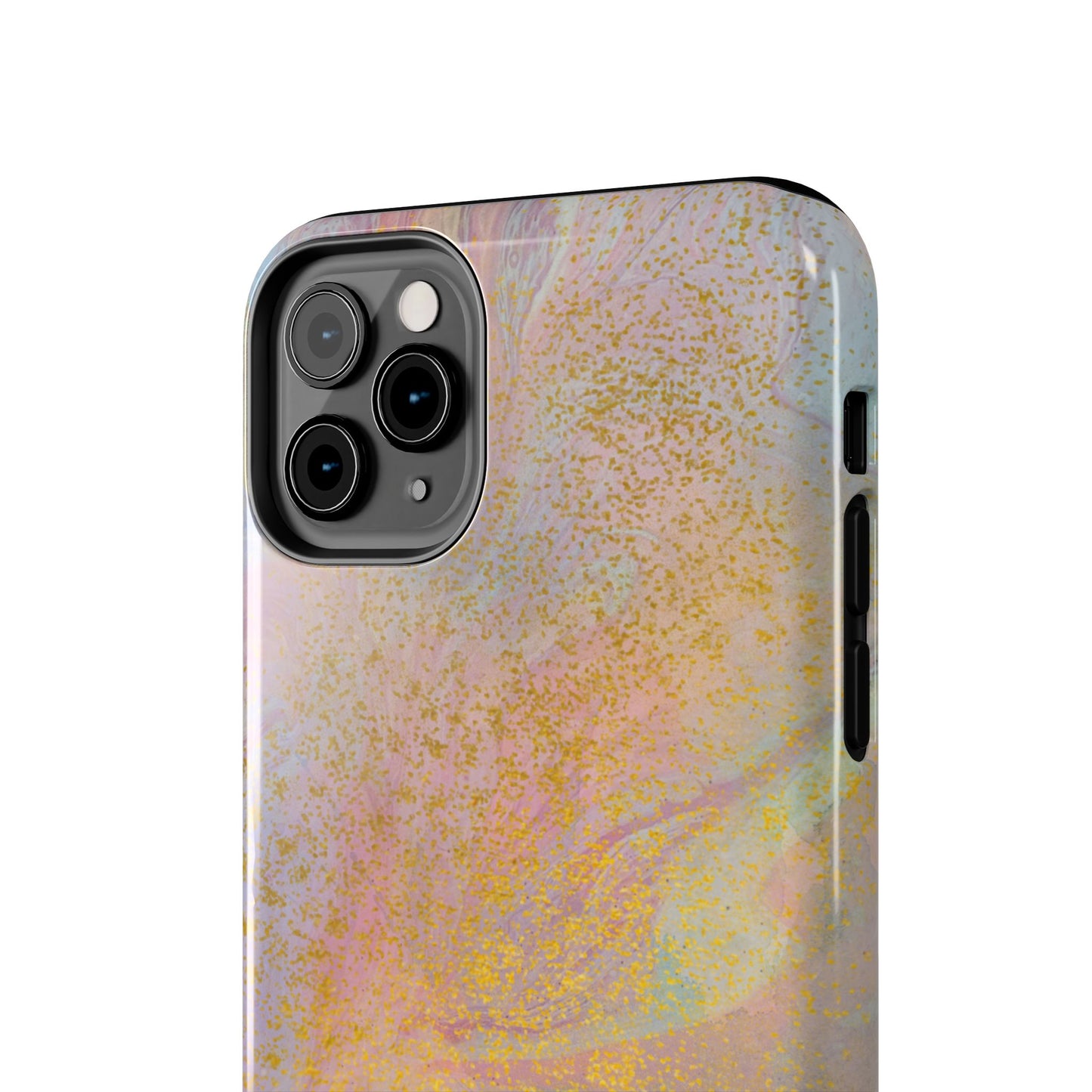 Phone Case - Pastel Rainbow & Gold Watercolor Design