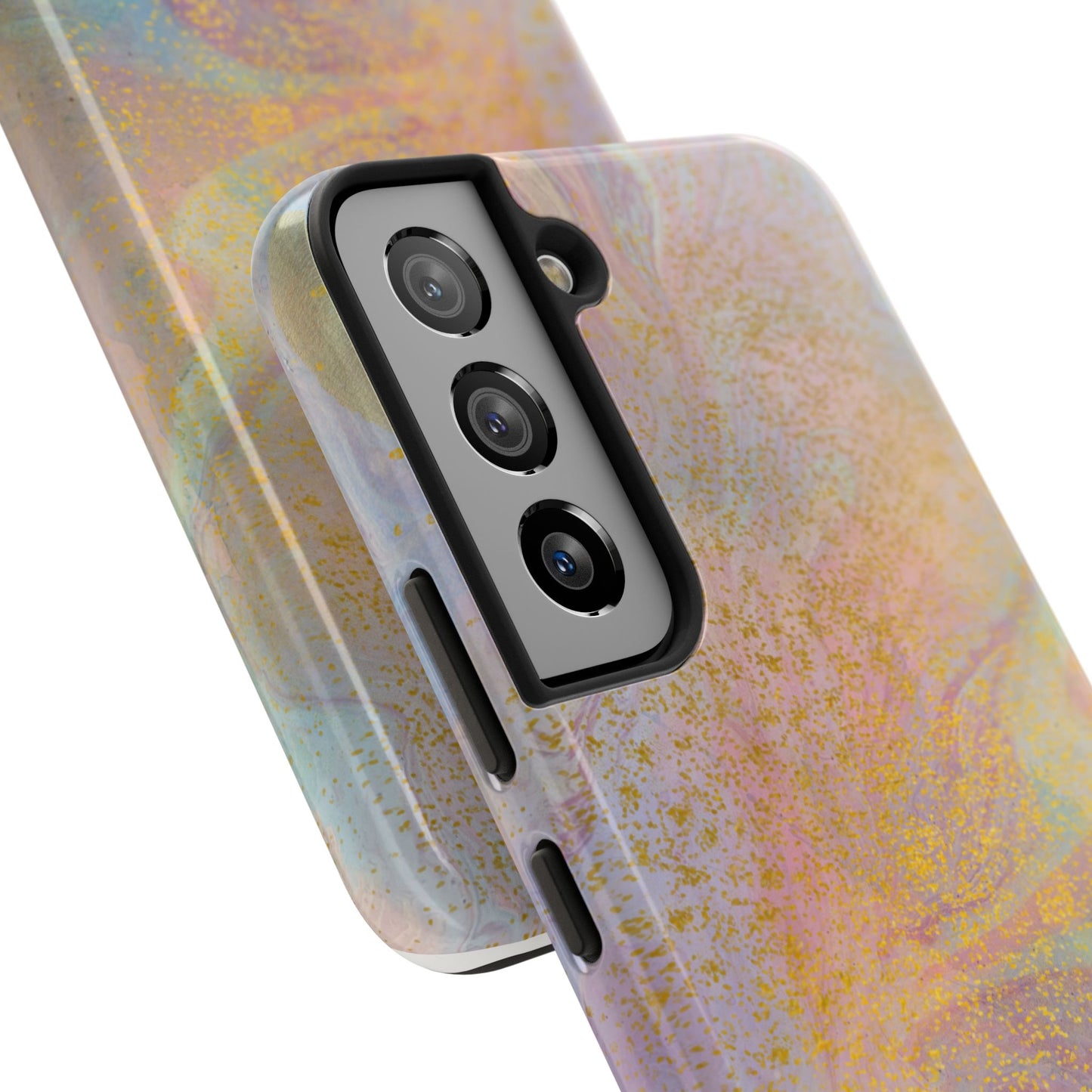 Phone Case - Pastel Rainbow & Gold Watercolor Design