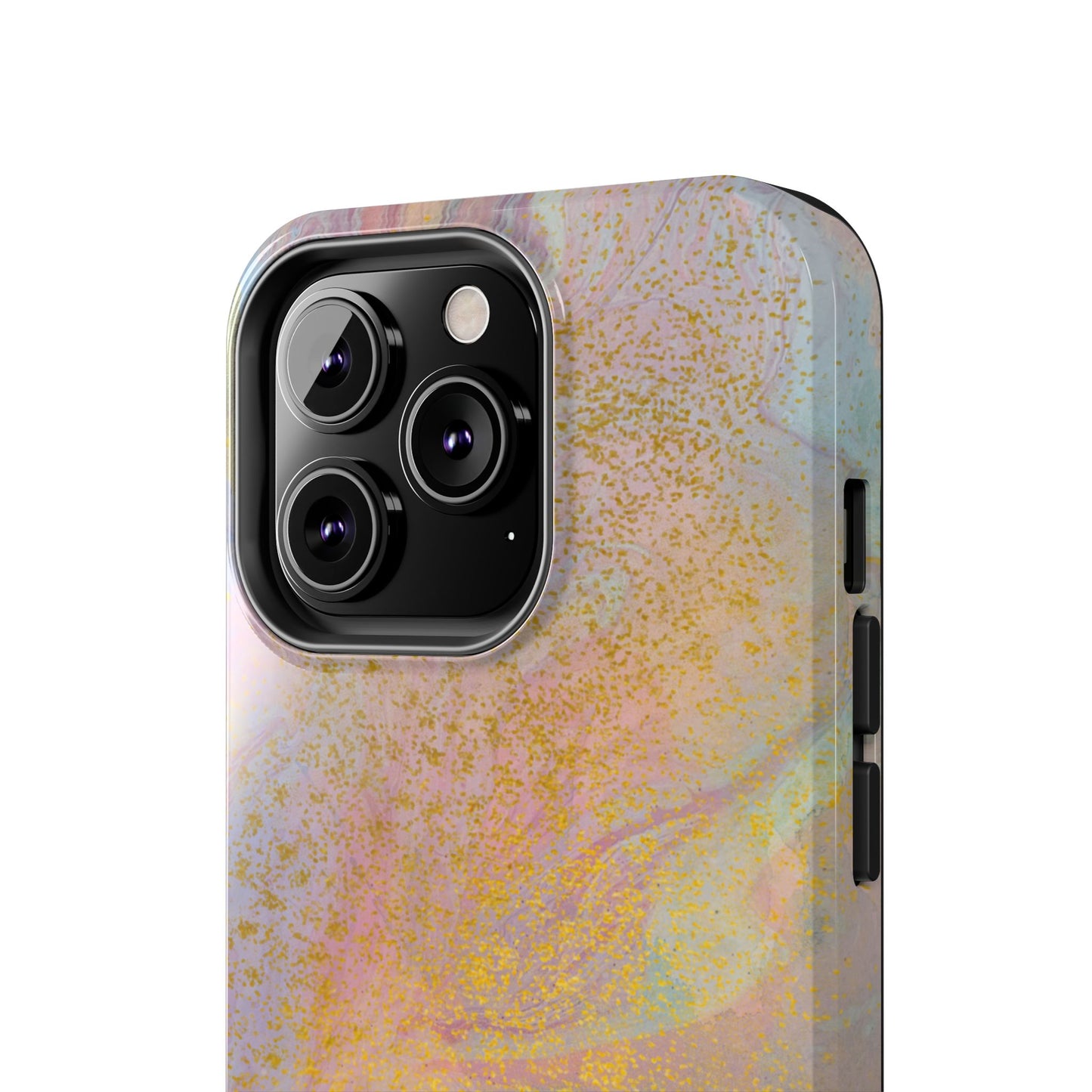 Phone Case - Pastel Rainbow & Gold Watercolor Design