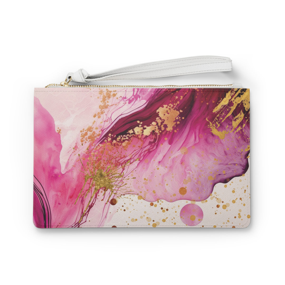 Pink Fuschia Magenta & Gold Clutch Bag (Original)