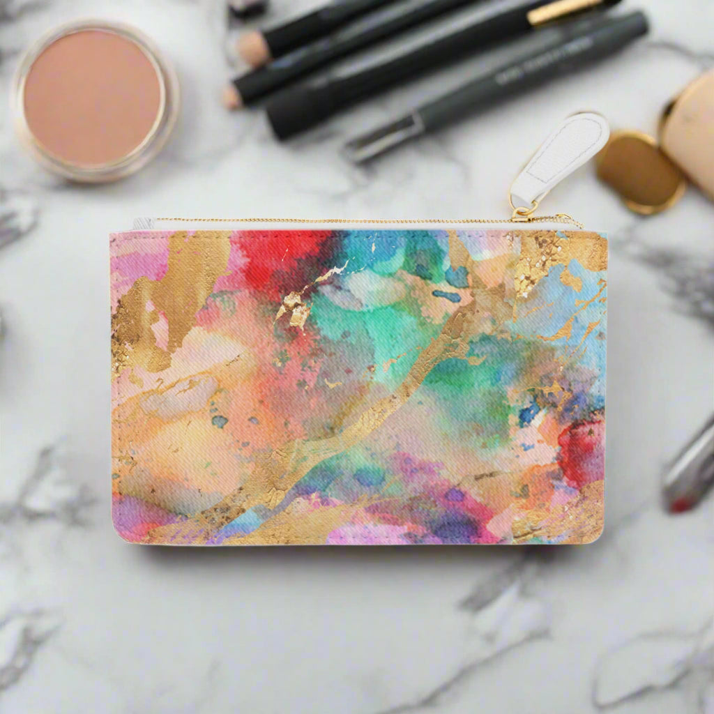 Watercolor & Gold Foil Clutch Bag (MINI)