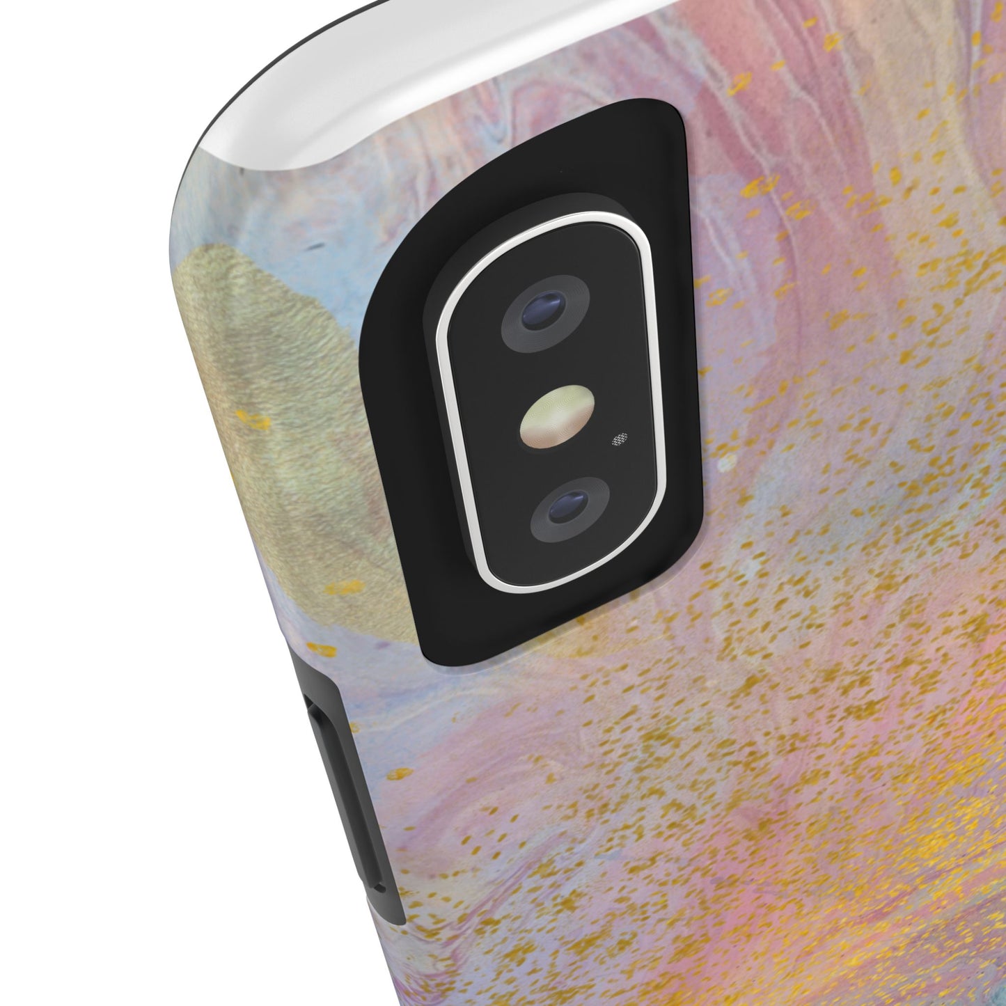Phone Case - Pastel Rainbow & Gold Watercolor Design