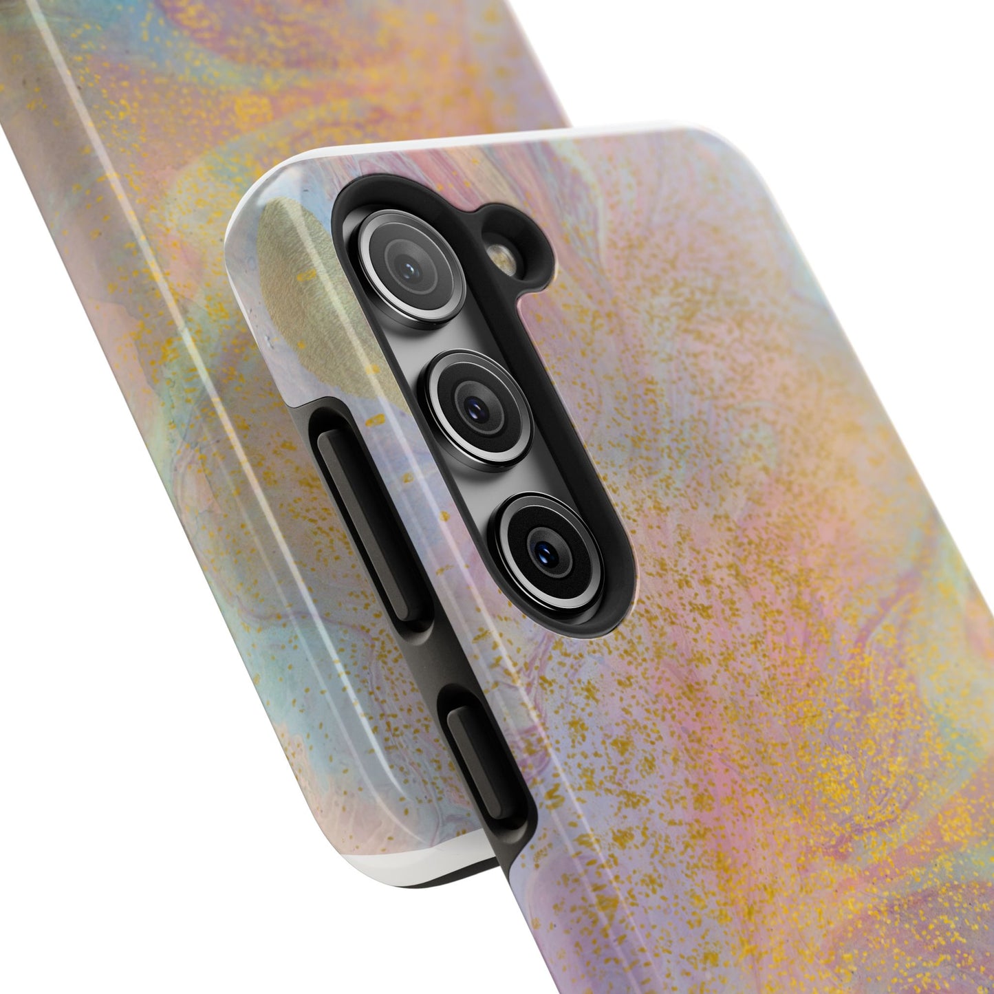 Phone Case - Pastel Rainbow & Gold Watercolor Design