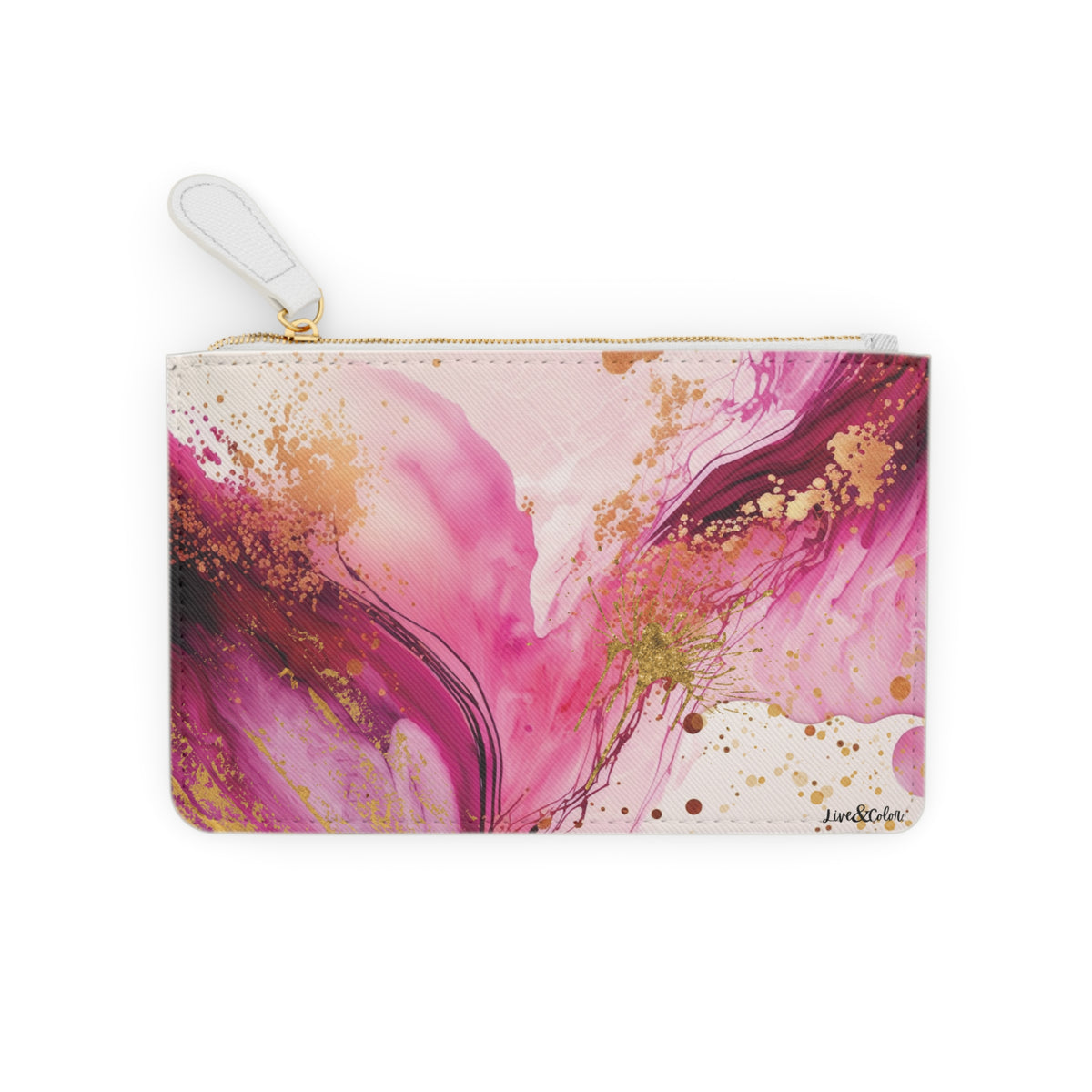 Pink Fuschia Magenta & Gold Clutch Bag (Mini)