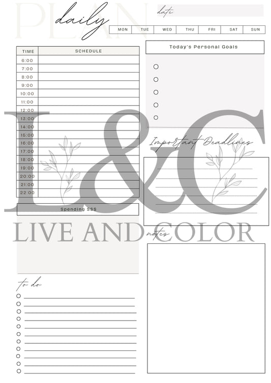Daily Plan Digital Download