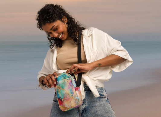 Watercolor & Gold Versatile Crossbody Bag