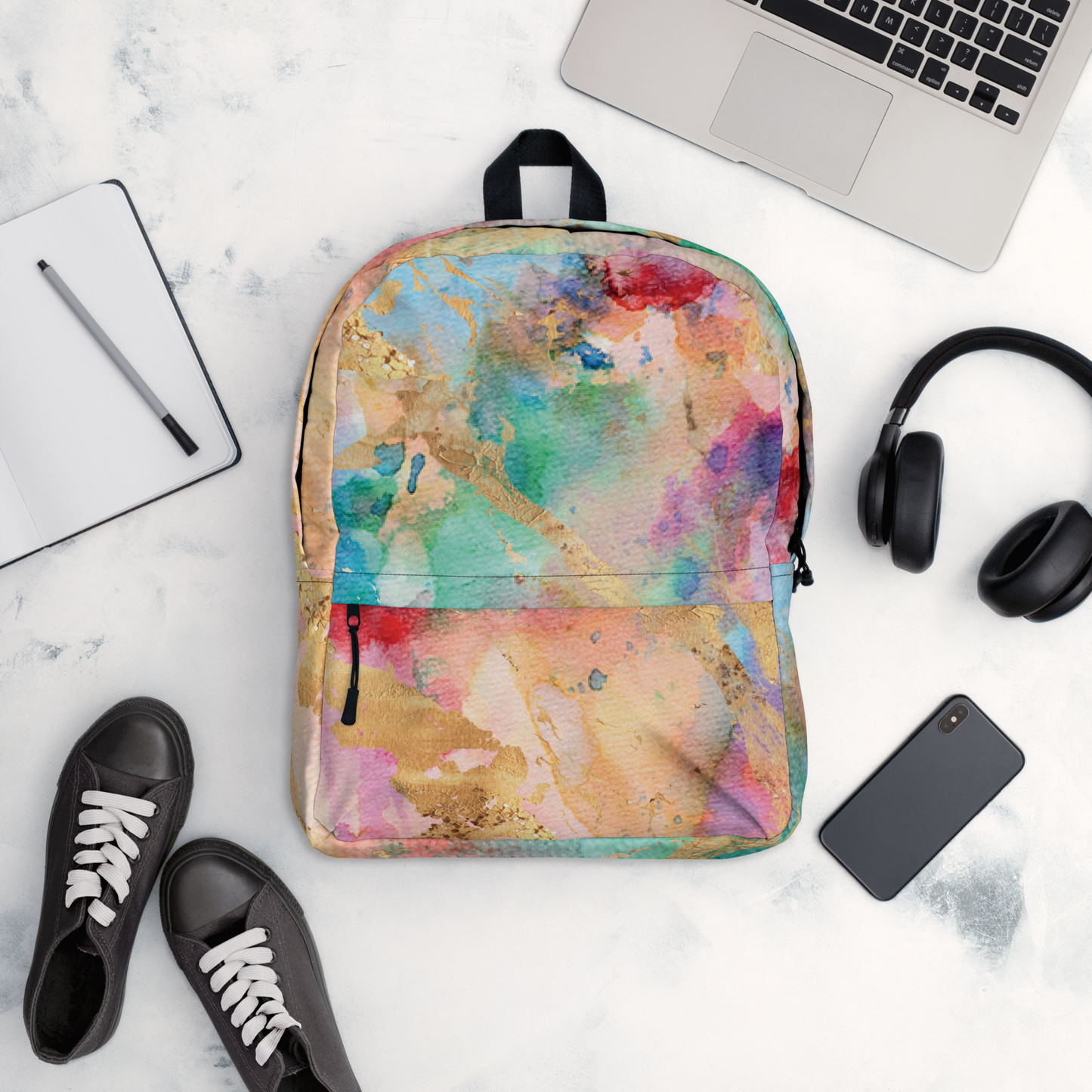 Watercolor & Gold Foil Backpack